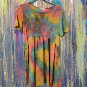 Chic Soul Tie Dye Dress, 1X, Super Comfy